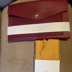 Glassladder vegan leather laptop case and accessories organizer